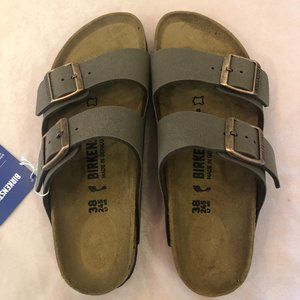 SOLD - Birkenstock Unisex Arizona BS Slides Sandals Brown Buckle Slip On W 7 New